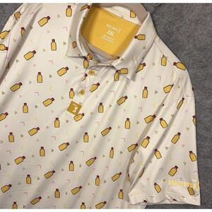 Bogey Bros Polo Shirt Mens XXL 2XL Cream Hot Shot Performance Stretch